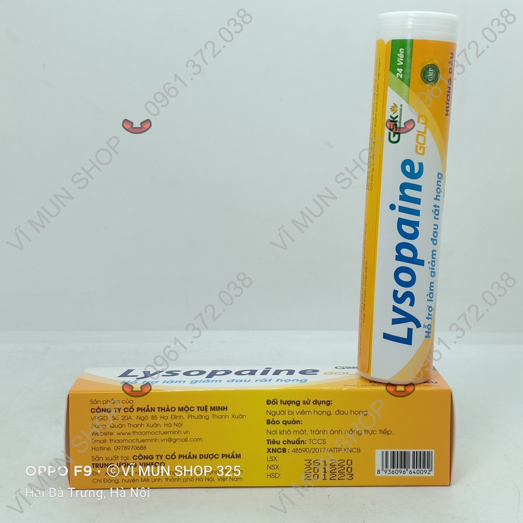Viên ngậm Lysopaine Gold 24 viên - Giảm đau rát họng