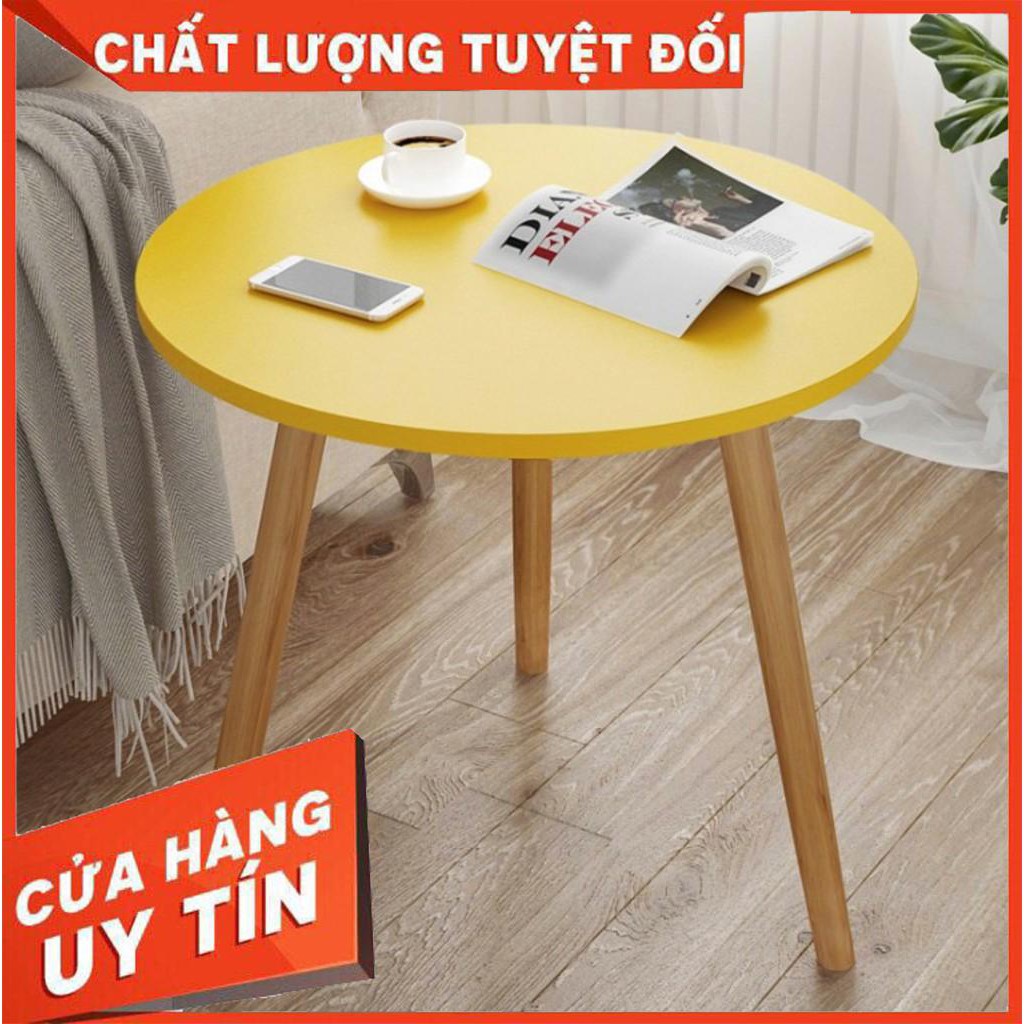 [XẢ KHO] Bàn Trà Sofa Mặt Tròn Vàng -Trắng BT50M Thương Hiệu IGEA