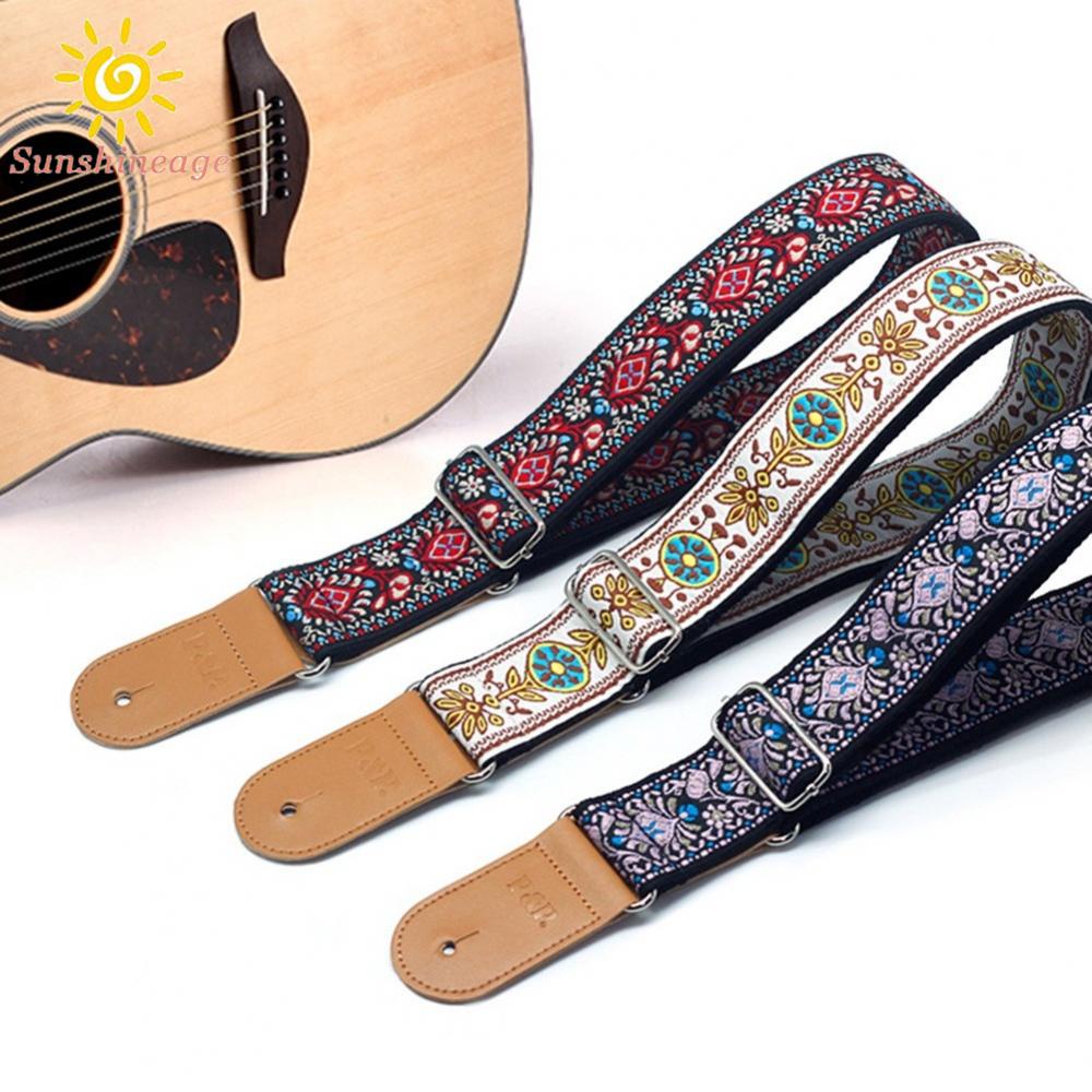 SUNAGE- ~Guitar Strap 82-137cm Acoustic Guitars Bass Electric Embroidered Useful【SUNAGE-HOT Fashion】