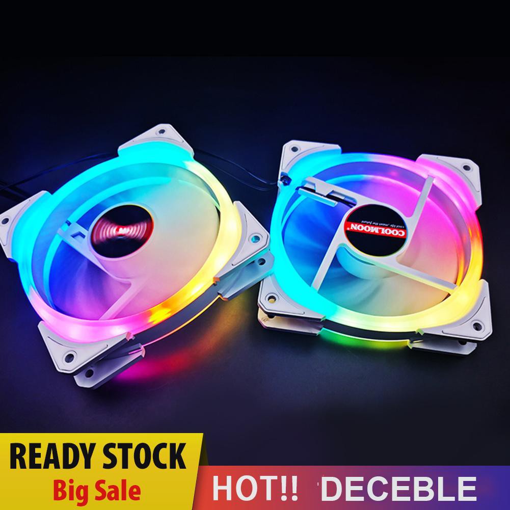 Deceble COOLMOON 12cm Cooling Fan 4Pin PWM 5V 3Pin ARGB PC Case CPU Computer Cooler