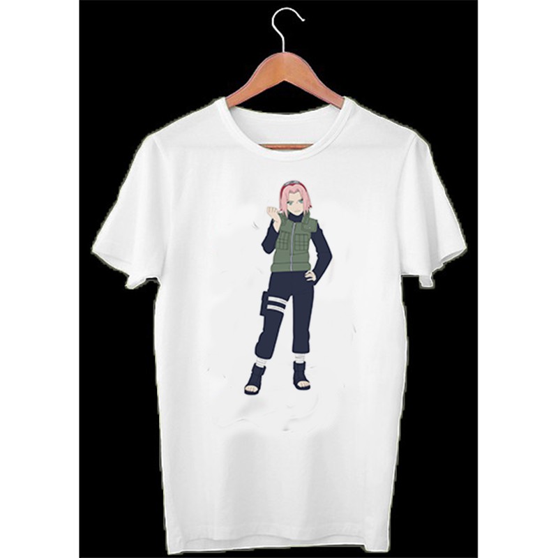 Áo thun Cotton Unisex - Nhân vật Haruno Sakura - Naruto - Chibi - Haruno Sakura trong trang phục làm nhiệm vụ