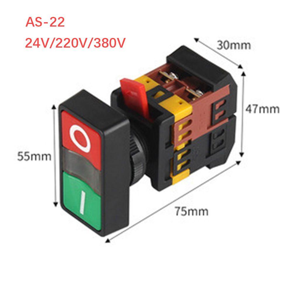 Công Tắc Nút Nhấn Bền Chắc 24V / 220V / 380V ON / OFF AS-22