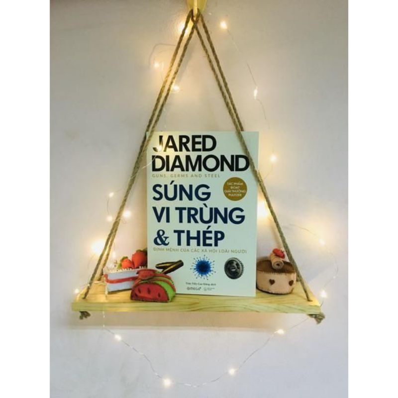 Kệ 1 tầng Treo Tường Dây Thừng Phong Cách Vintage Size 10x30, Gỗ nguyên miếng chắc bền...để đồ lưu niệm, hoa trang trí.