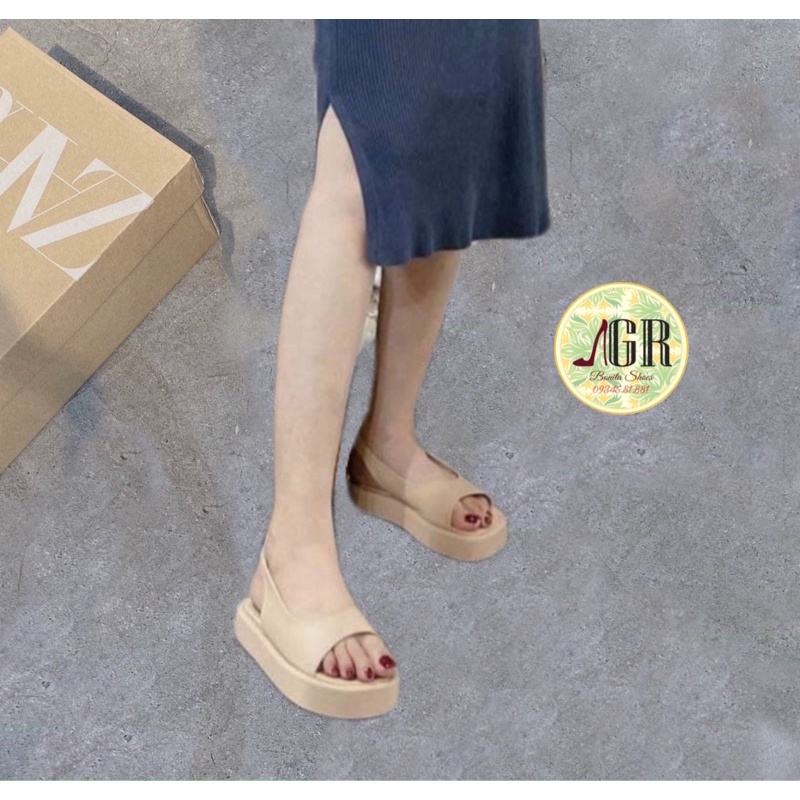 Sandal xuồng bản ngang da mềm cao 2,5 cm