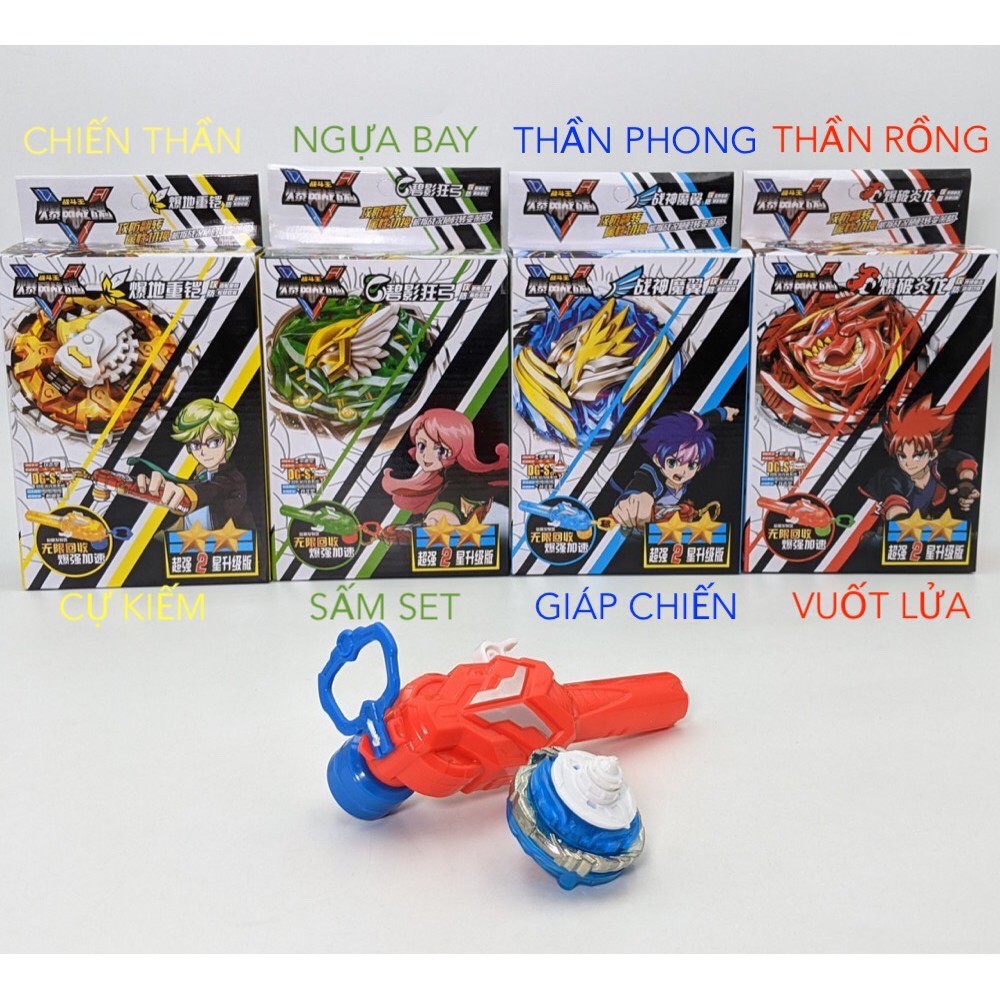Con quay beyblade chính hãng LANLAN KIDS bộ vòng xoay thần tốc và tay cầm đồ chơi trẻ em siêu ngầu