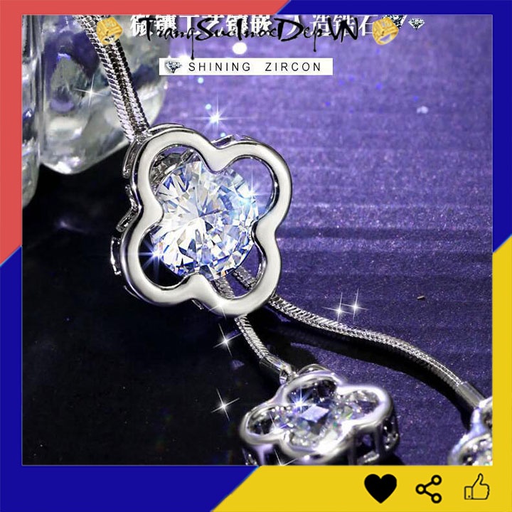 Dây chuyền nữ phong cách Hàn Quốc rớt bông hoa 4 cánh kiểu dài siêu đẹp, hợp thời trang, mang phong cách, dễ phối đồ