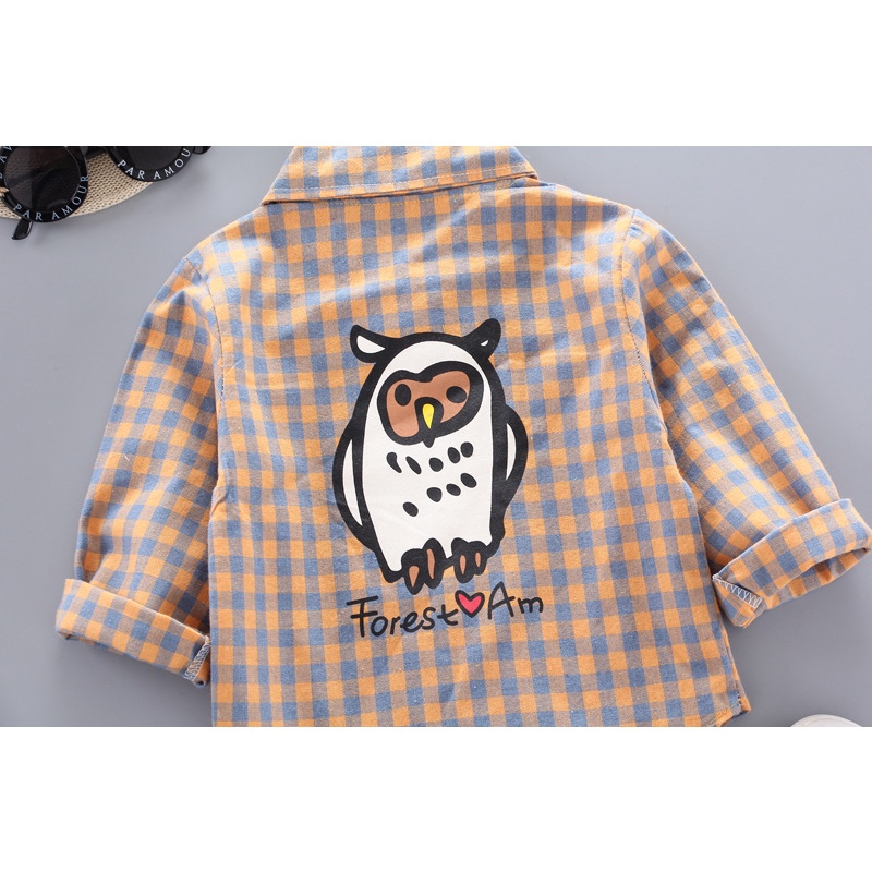 Áo sơ mi tay dài kẻ sọc caro phong cách Hàn Quốc thời trang mùa thu 2020 mới cho bé trai