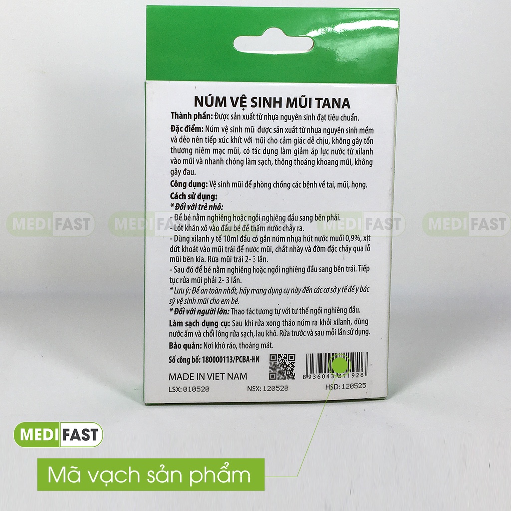 Hộp 50 núm Vệ sinh mũi cho trẻ Silicon Tana - An toàn - Không gây đau cho bé dùng được cho người lớn
