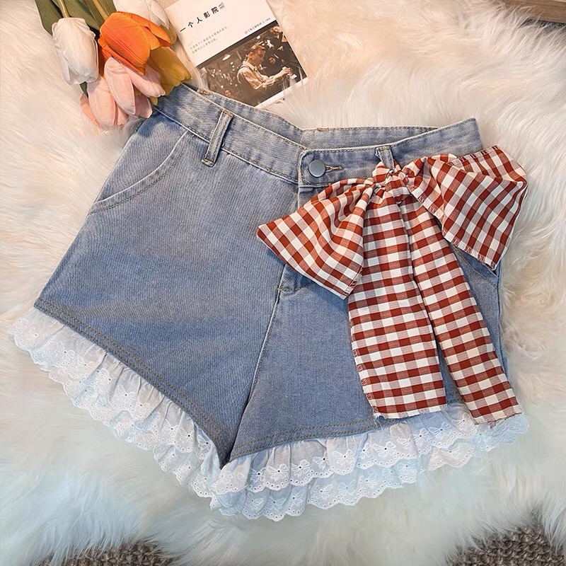QUẦN SHORT JEAN PHỐI REN PHONG CÁCH HÀN QUỐC ORDER QUẢNG CHÂU