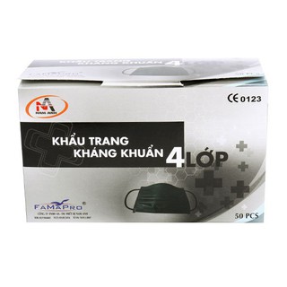 Khẩu trang y tế 4 lớp đen hàn quốc Nam Anh (Hộp 50 cái)