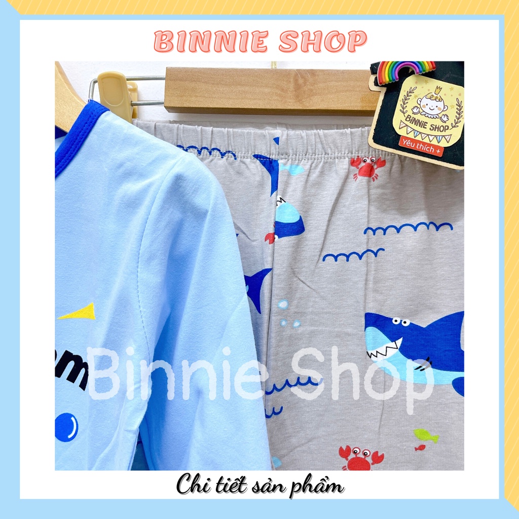 Bộ áo tay dài quần dài bé trai 8-15kg  chất vải cotton mềm mịn giữ ấm Bộ thu đông dài tay BINNIE SHOP BTND4