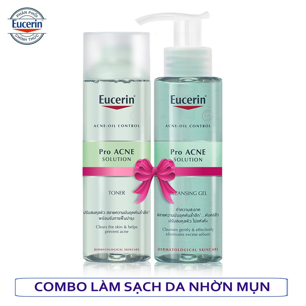 ✅ Combo Sữa Rửa Mặt và Nước Hoa Hồng Dành Cho Da Nhờn Mụn Eucein Proacne Cleansing Gel &amp; Toner 200ml