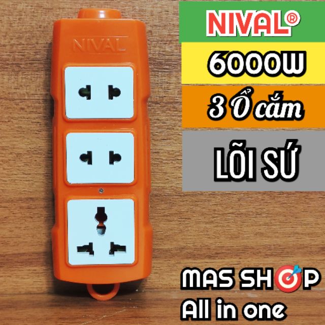 [N361] Ổ cắm không dây chịu tải cao 6000W NIVAL  Lõi sứ, vỏ ngoài dày siêu bền