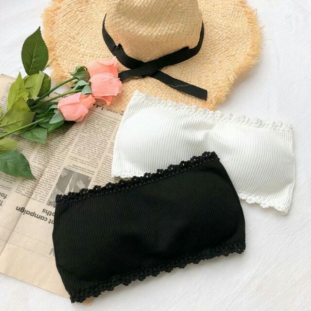Áo bra cotton gân viền siêu xinh