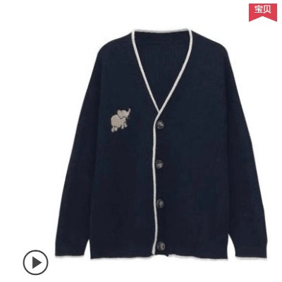 Cardigan cổ chữ V rất cổ tích đan áo len nữ xu hướng áo len ngắn rộng rãi Order #027