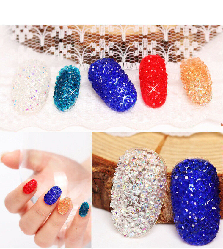 [Hàng mới về] Túi gồm 1000 hạt đá 3D lấp lánh trang trí cho móng tay