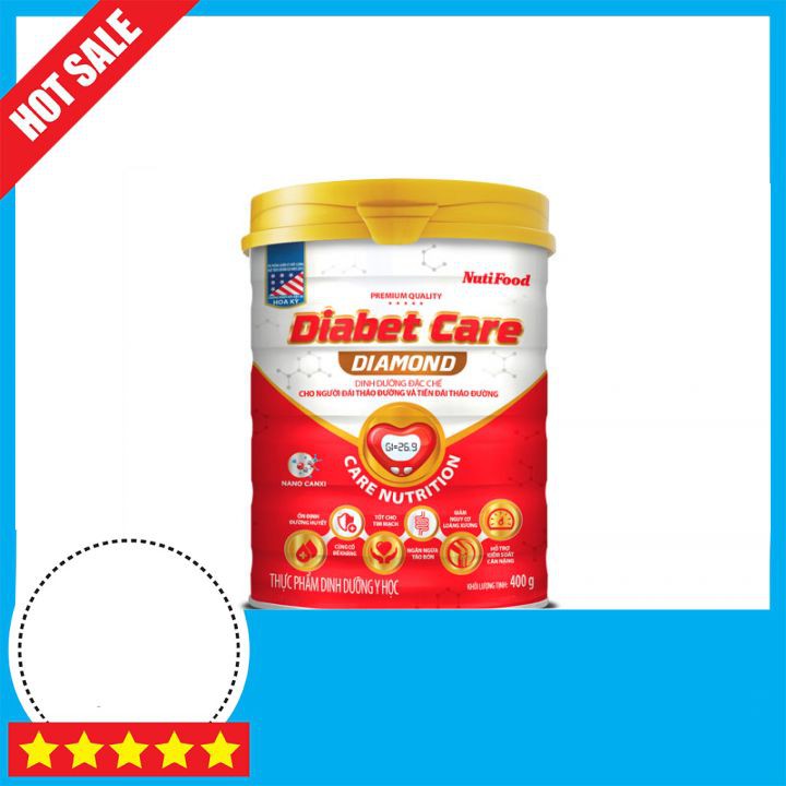 Sữa Bột DIABET CARE DIAMOND NUTIFOOD 400g-900G (Dinh dưỡng đặc chế cho người tiểu đường)