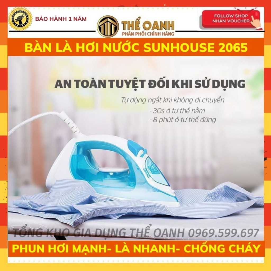 Bàn Là Hơi Nước⚜️FREESHIP⚜️ Bàn ủi Hơi Nước SUNHOUSE SHD2065 1600W