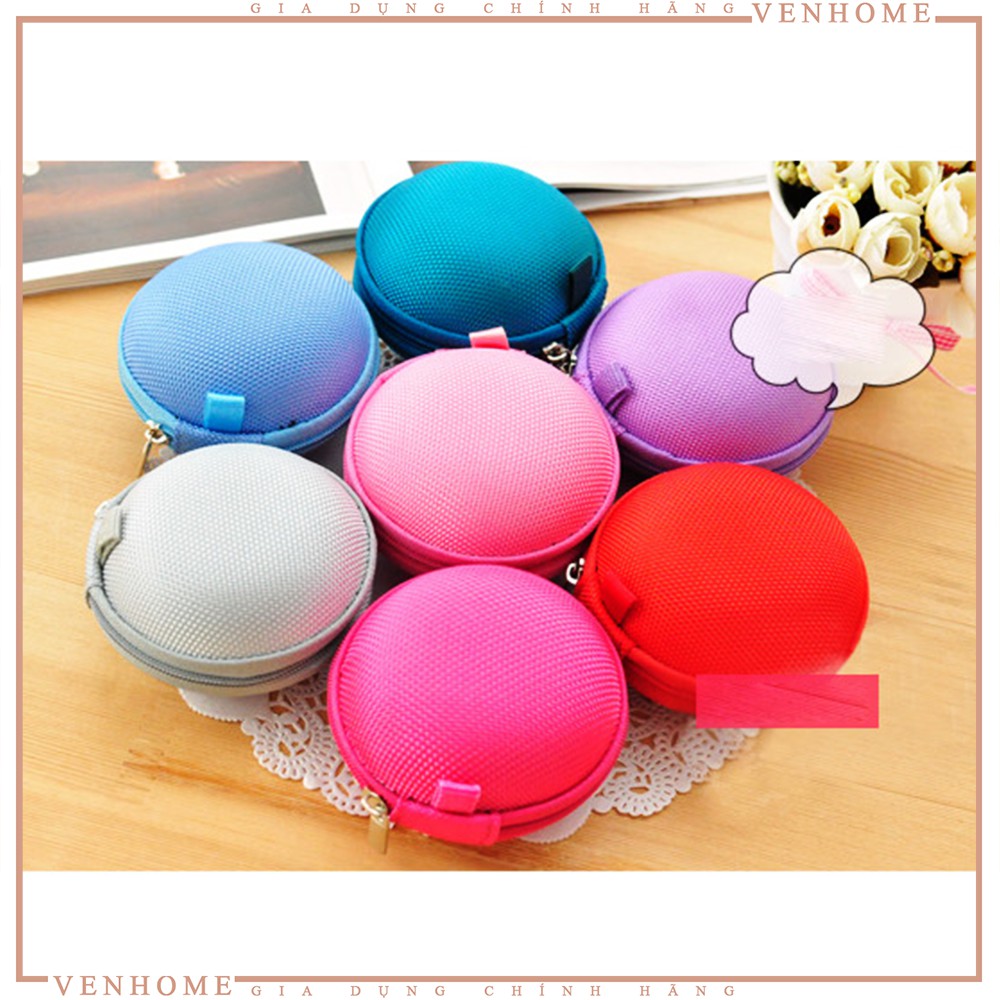 Hộp đựng tai nghe, củ sạc, dây sạc, có túi lưới bên trong siêu tiện lợi
