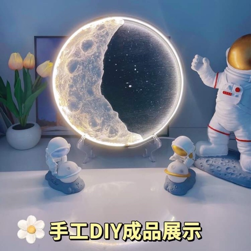 Đèn LED hình mặt trăng thủ công DIY, Set đồ làm thủ công làm quà tặng decor nhà cửa trang trí phòng sáng tạo