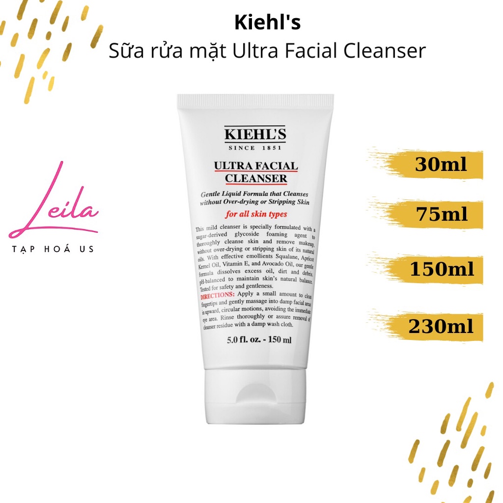[Bill US] Sữa rửa mặt Kiehl's Ultra Facial Cleanser
