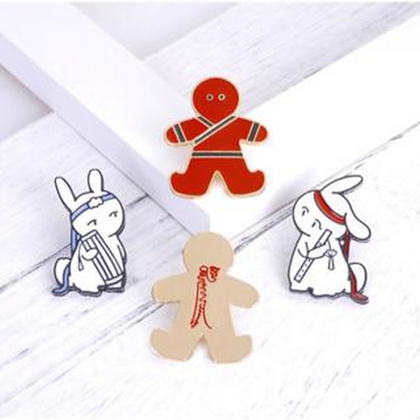 Huy hiệu thỏ Ma đạo tổ sư Trần Tình Lệnh Vương Nhất Bác Tiêu Chiến dễ thương Lam Vong Cơ Ngụy Vô Tiện pin cài áo