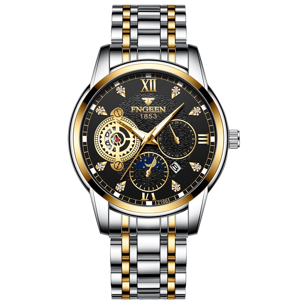 Miễn phí Vận Chuyển Đồng Hồ Nam Fegeen Dây Thép 41Mm Chống Thấm Nước Đồng Hồ Thể Thao Doanh Nhân-Đồng Hồ Thạch Anh Cao Cấp Thời Trang-Lựa Chọn Đầu Tiên Cho Quà Tặng Ngày Lễ