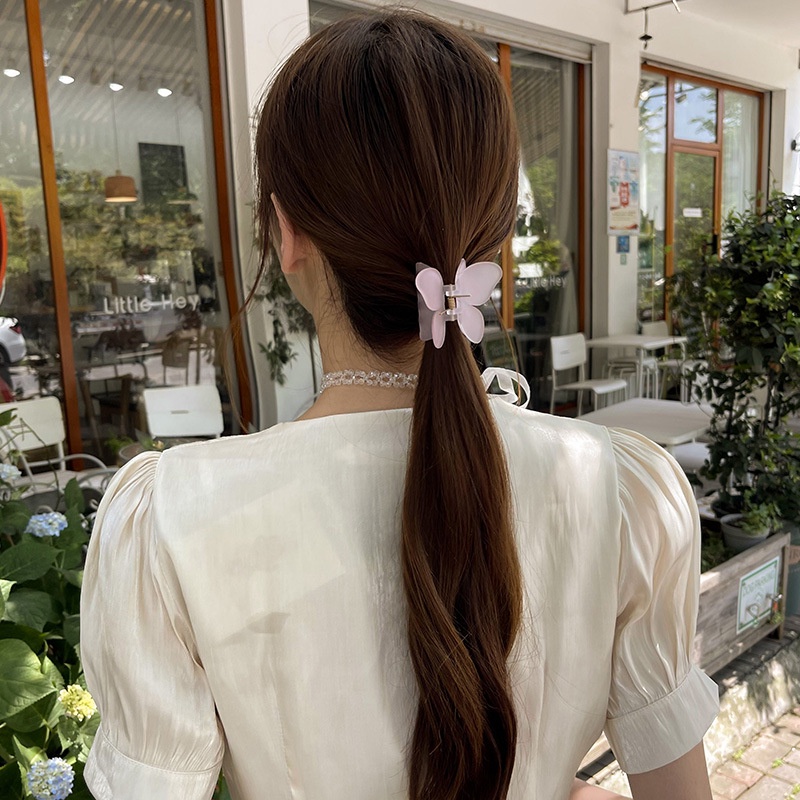 Kẹp tóc bằng acrylic trong suốt hình bướm thời trang xinh xắn cho nữ