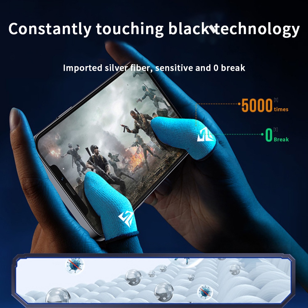 Bao Tay Chơi Game Găng tay chơi game Shezi, Memo sợi bạc thủy tinh cao cấp 2 ngón, Bao tay chơi game cao cấp chống mồ hôi ngón tay tốt  okase