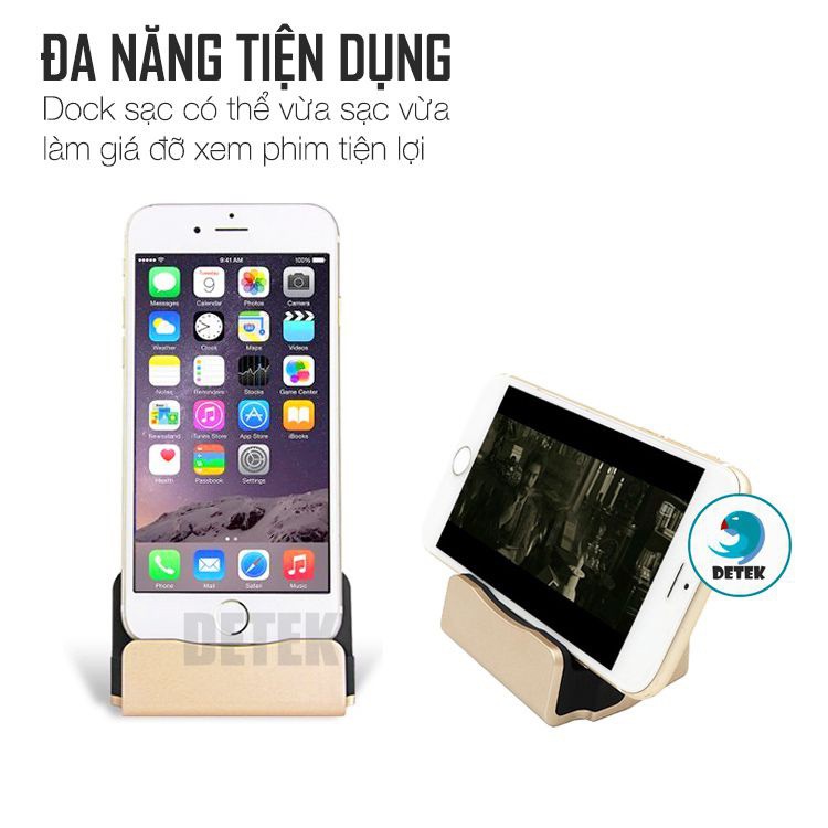 Dock sạc cổng Lightning dành cho iPhone Detek D2