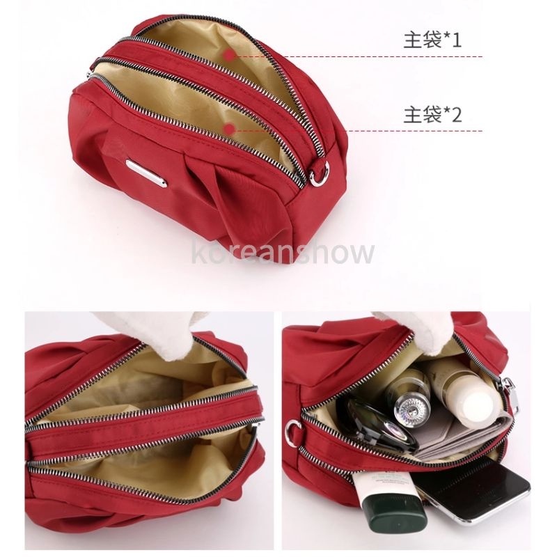 Túi xách nữ Túi đeo chéo vai màu đen/hồng chống nước phong cách Hàn Quốc cho nữ-75