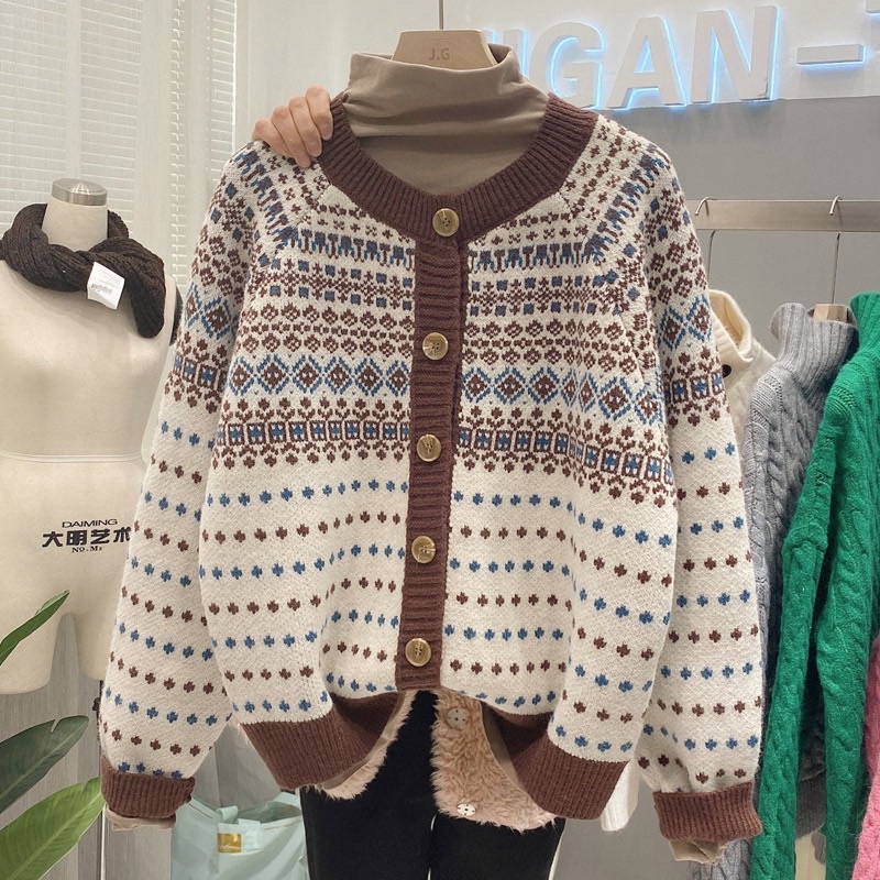 Áo khoác cardigan len thổ Cẩm phong cách vintage cực xinh  kl08