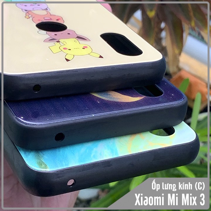 Ốp lưng Xiaomi Mi Mix 3 gương Kính ( C ) - mặt kính cứng viền nhựa dẻo