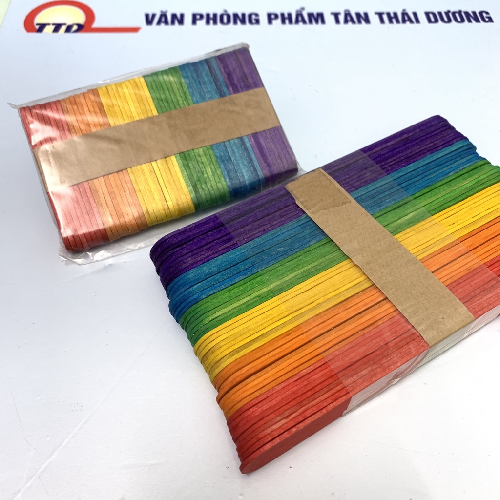 Que Kem Bằng Gỗ Nhiều Màu - Làm Đồ Thủ Công - Trang Trí