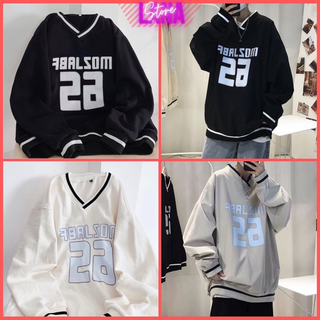 Áo Sweater Cổ Tim Nỉ Ngoại Tay Phồng 26 ❤️Áo Swt nỉ bông Tay Dài Form Unisex