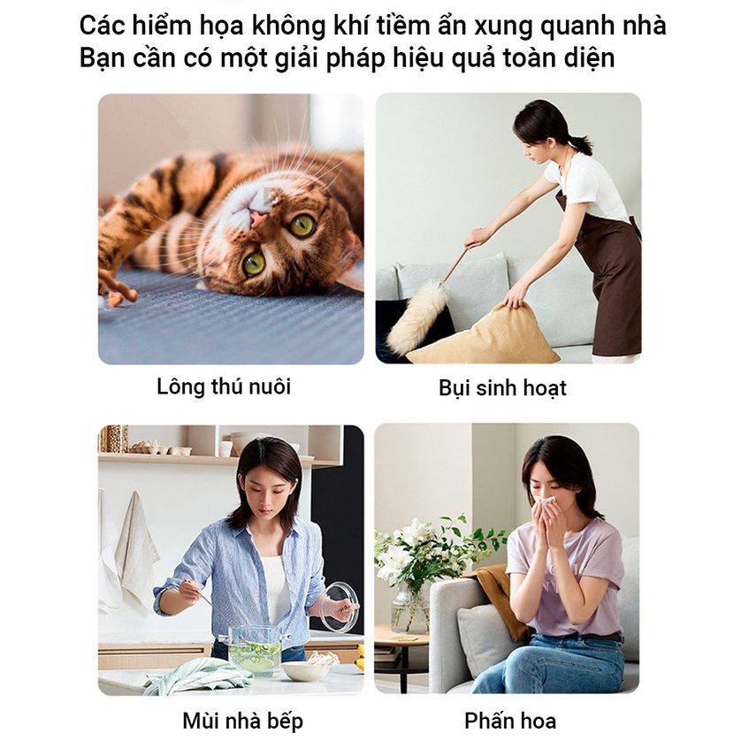 Máy lọc không khí Xiaomi Mi Air Purifier 4/4 lite lọc bụi bẩn, mùi hôi, phấn hoa, lông thú nuôi bảo vệ sức khỏe gia đình