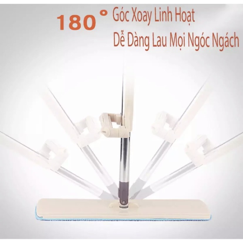 [FREESHIP] Cây lau nhà tự vắt phẳng thông minh Spin Mop xoay 360 độ.