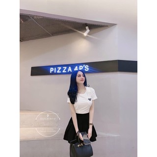 ANU145 - ÁO ZIP NỮ CỘC TAY LOGO PRADA