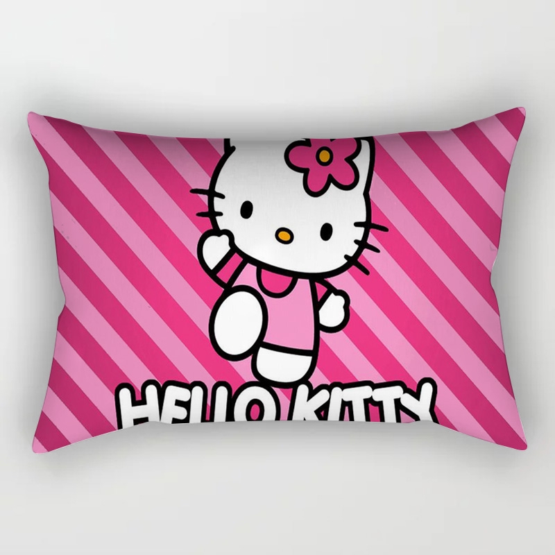 One Vỏ Gối Vuông 30 * 50cm In Hình hello kitty Đáng Yêu