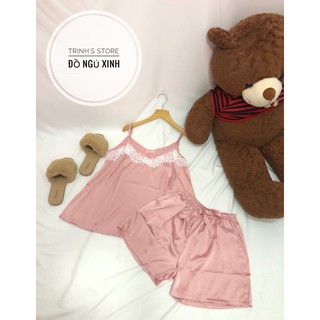 Đồ ngủ dây lụa mặc mát mù hè chất lụa [ Hình shop chụp ]