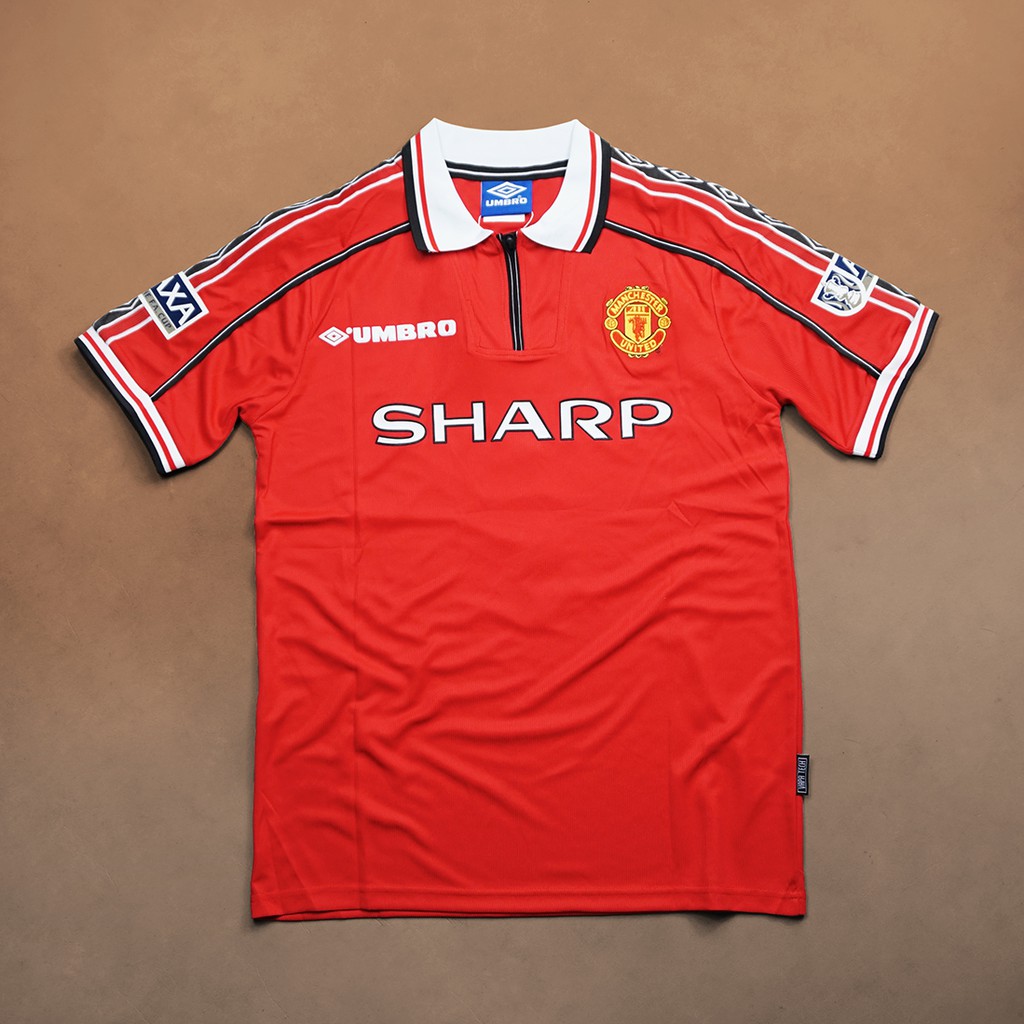 Áo Đấu Thời Trang Manchester Utd Sharp Đỏ Mùa 98/99 Trơn
