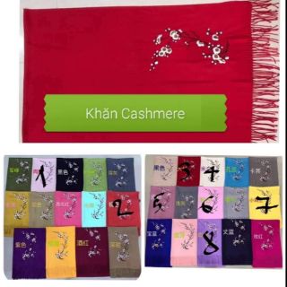 Khăn len thêu hoa cashmere