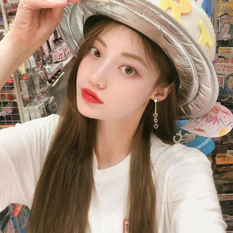 Khuyên Tai Tua Rua Dài Hình Trái Tim Đính Kim Cương Thanh Lịch Và Tinh Tế