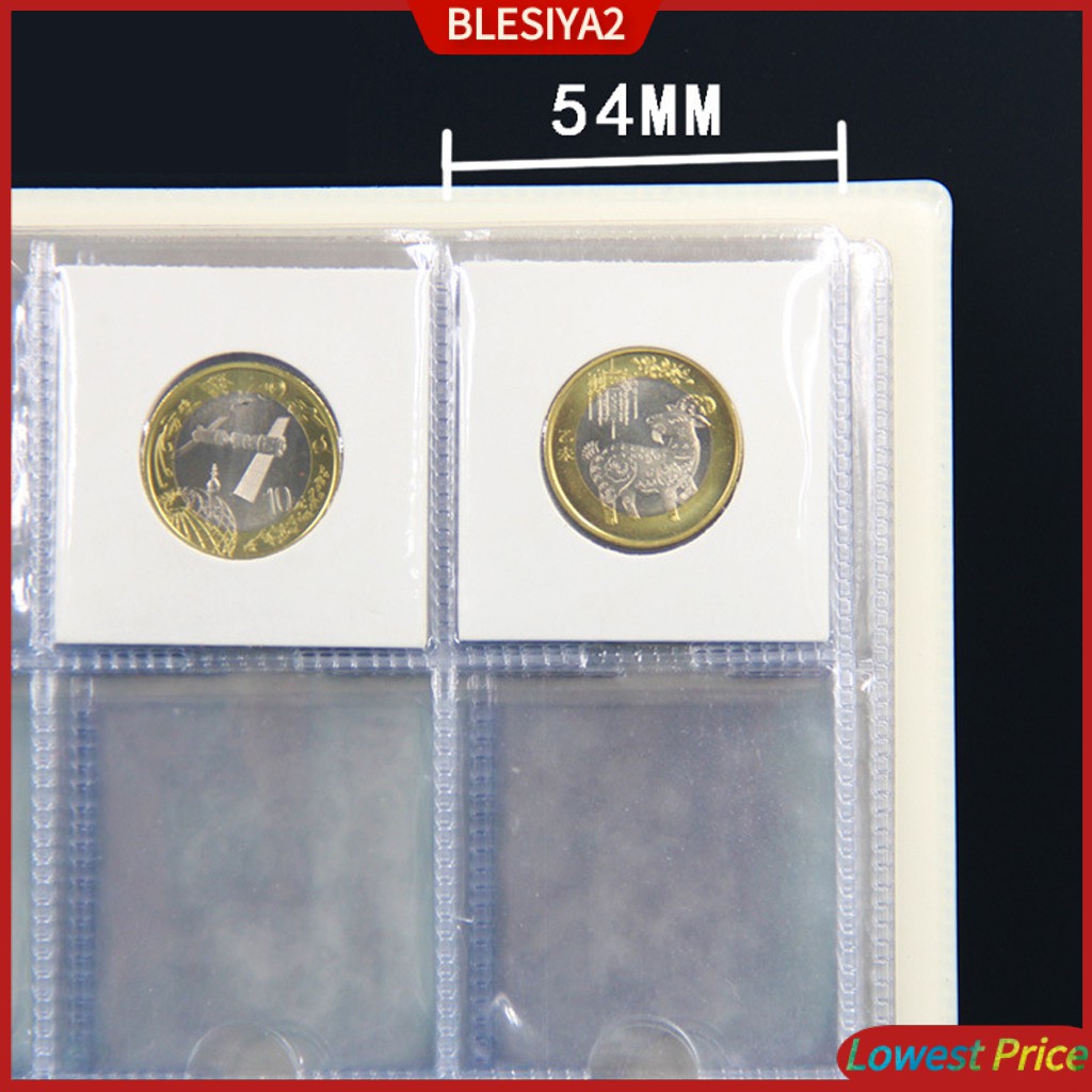 [BLESIYA2] 10 Pages Coin Pocket Collection Holder Clear Album Sleeves Coin Capsules