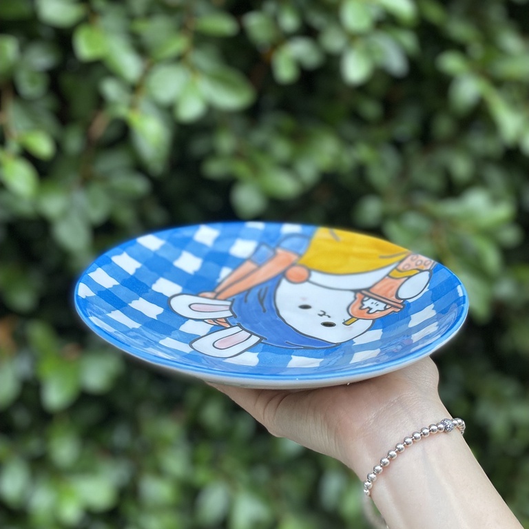 Bộ Chén Sứ Bát Ăn Cơm Bộ Bát Đĩa Decor Chén Dĩa Sứ Thỏ Xanh Dễ Thương Cute S142