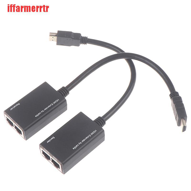 {iffarmerrtr}HDMI Over RJ45 CAT5e CAT6 LAN Ethernet Balun Extender Repeater Up to 100ft 1080P LKZ