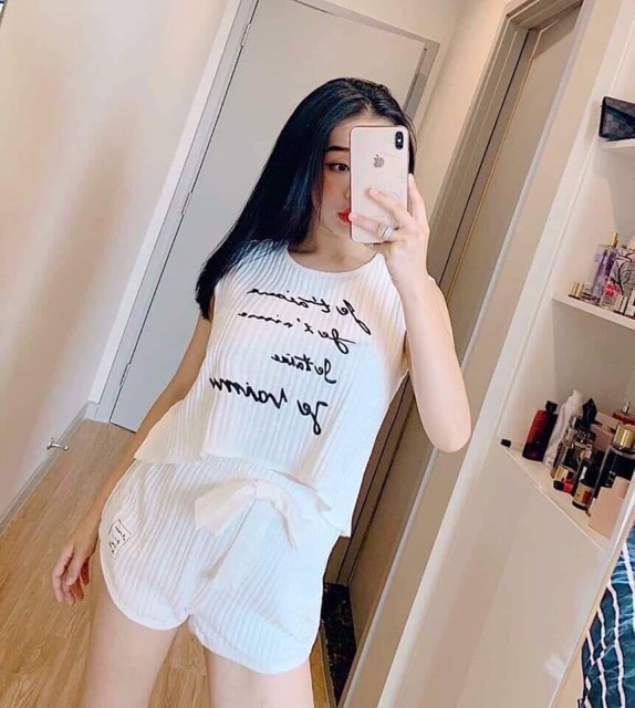 ✅SET BỘ mặc nhà len cotton short ✅