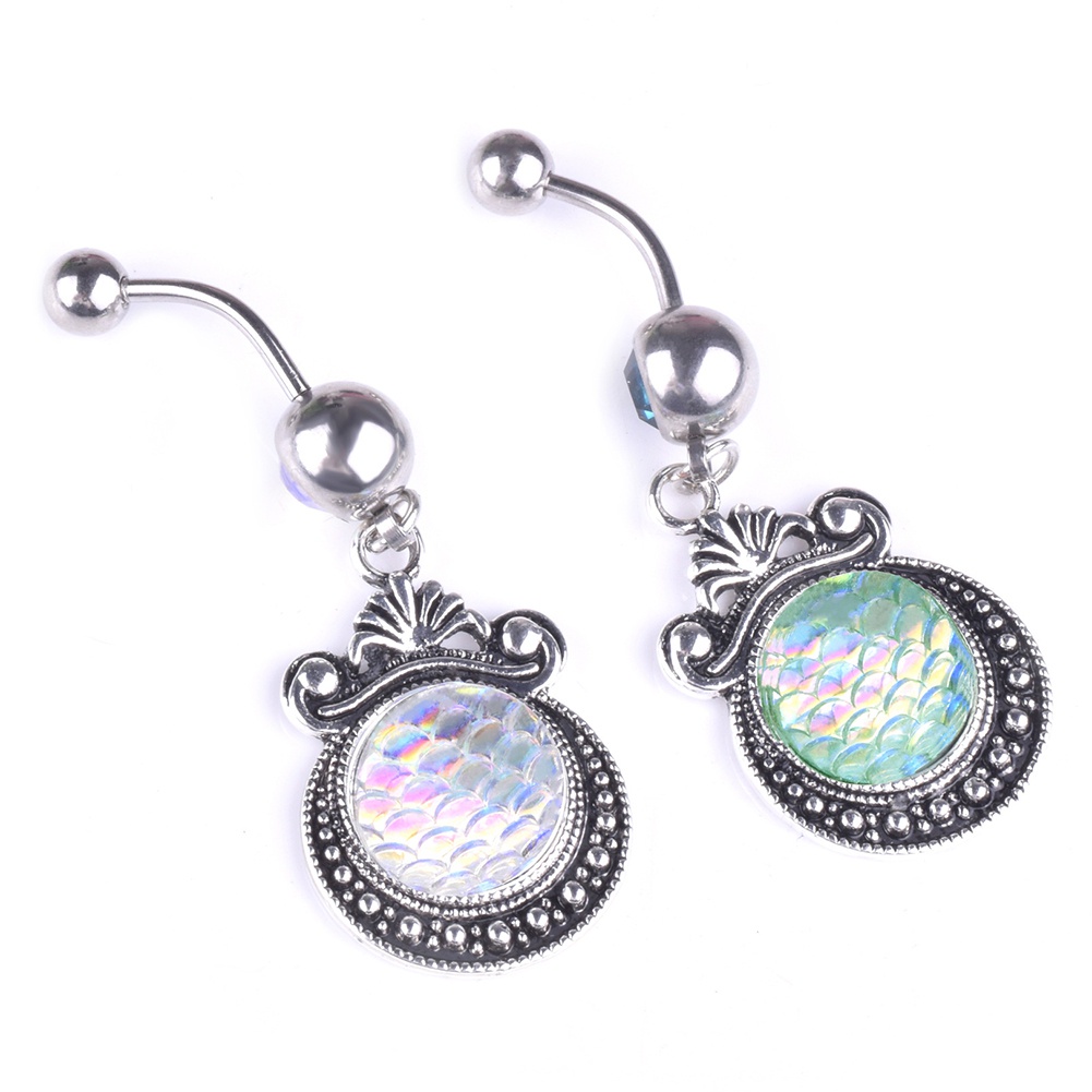 Khuyên RốN HìNh VảY Cá BằNg ThéP Y Tế