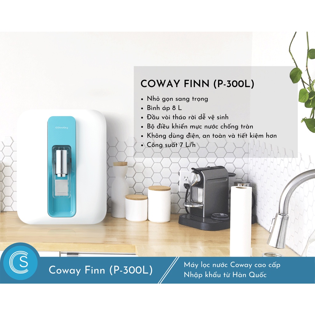 Máy lọc nước Coway P-300L (FINN) - hàng chính hãng bảo hành 12 tháng