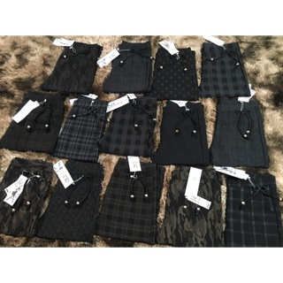 Quần cotton sọc lỡ 9 tấc lưng thun